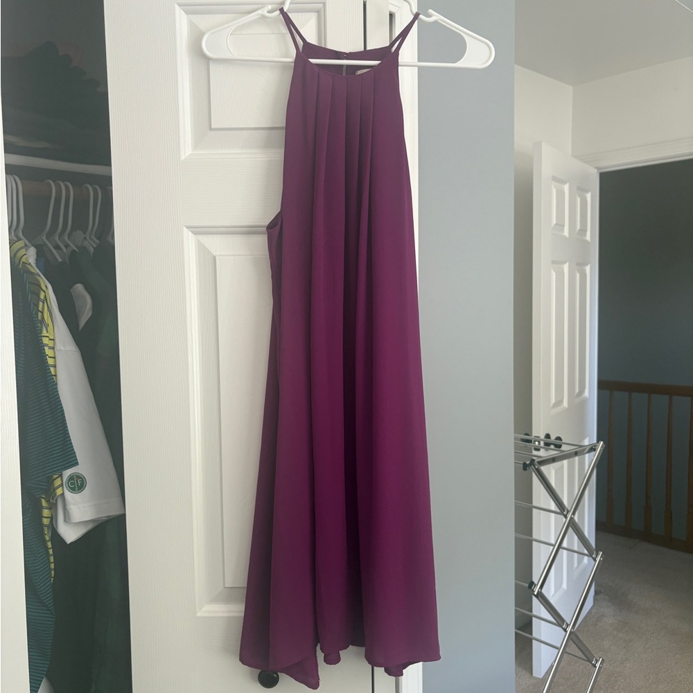 Everly Purple Halter Sundress for Weddings